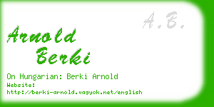 arnold berki business card